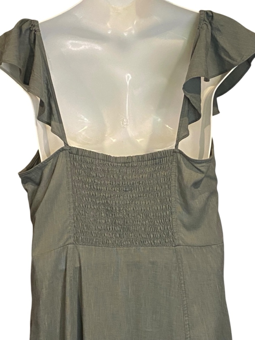 Universal Thread NWT Green Ruffle Maxi Dress Womens Plus Size XXL Cotton Rayon - Picture 6 of 10